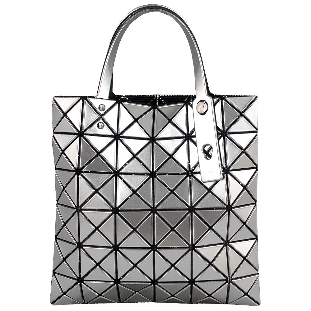 ISSEY MIYAKE 三宅一生BAOBAO 三角方格6x6迷你手提包(銀/迷你)