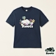 Roots男裝-海洋生活家 珊瑚貝殼海狸有機竹節棉短袖T恤-深藍色 product thumbnail 1