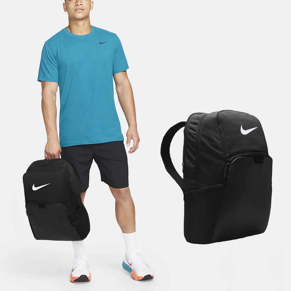Nike 後背包 Brasilia 9 男款 黑 白 大空間 可調式背帶 訓練包 筆電包 雙肩包 BA5959-010