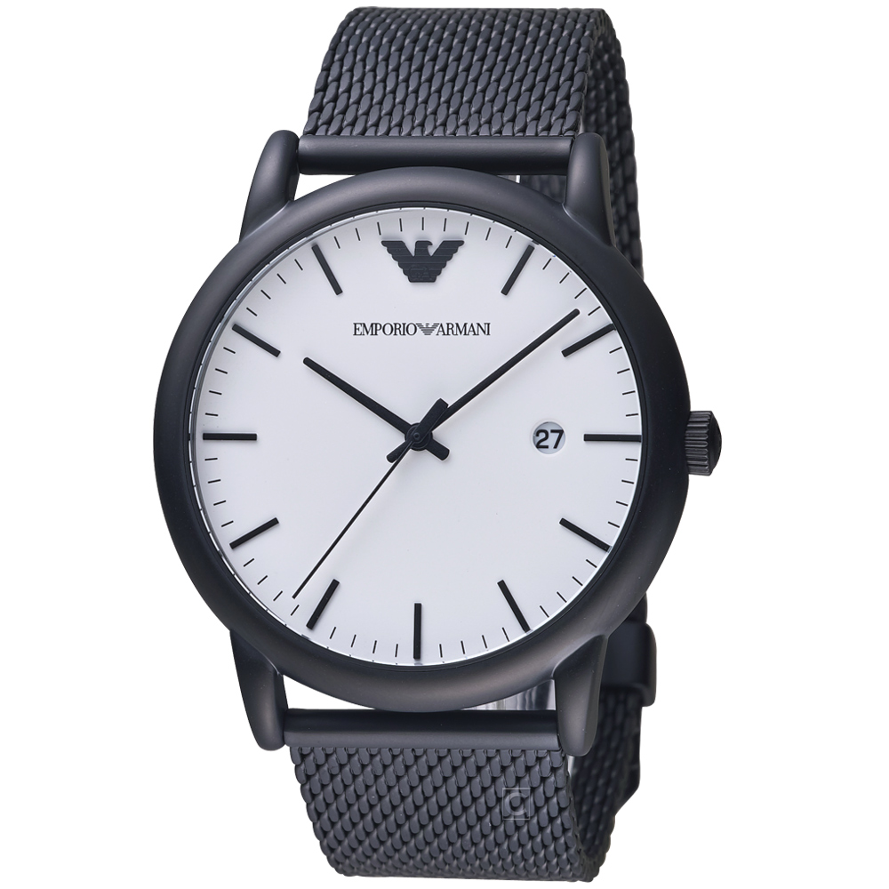 ARMANI 亞曼尼  Luigi系列米蘭錶帶腕錶(AR11046)黑色/43mm