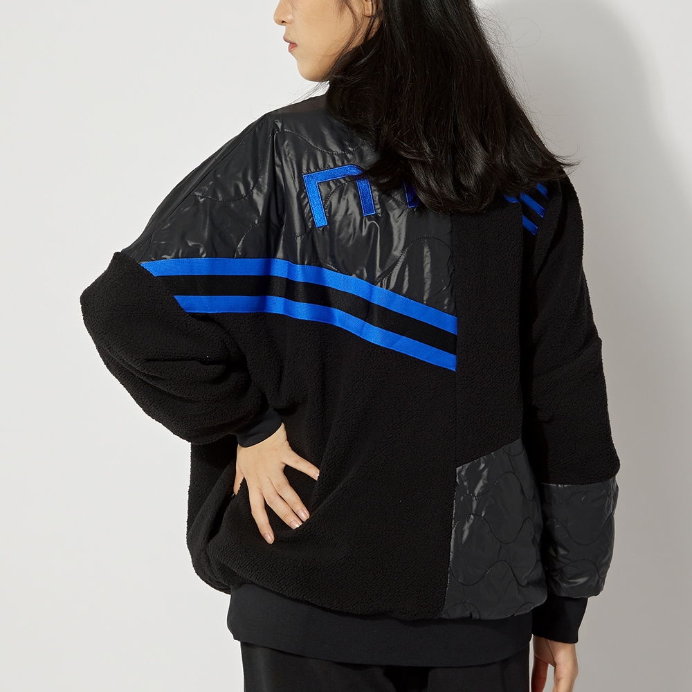 Nike As W Nsw Jkt Sherpa 女款黑色毛絨拼接寬鬆運動外套FB1821-010