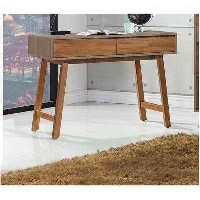 AS DESIGN雅司家具-亞拜爾3.5尺雙色實木腳書桌-106x54x79cm(兩色可選)