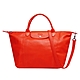 LONGCHAMP LE PLIAGE CUIR 混羊皮短把手提/斜背包(中-番茄紅) product thumbnail 1