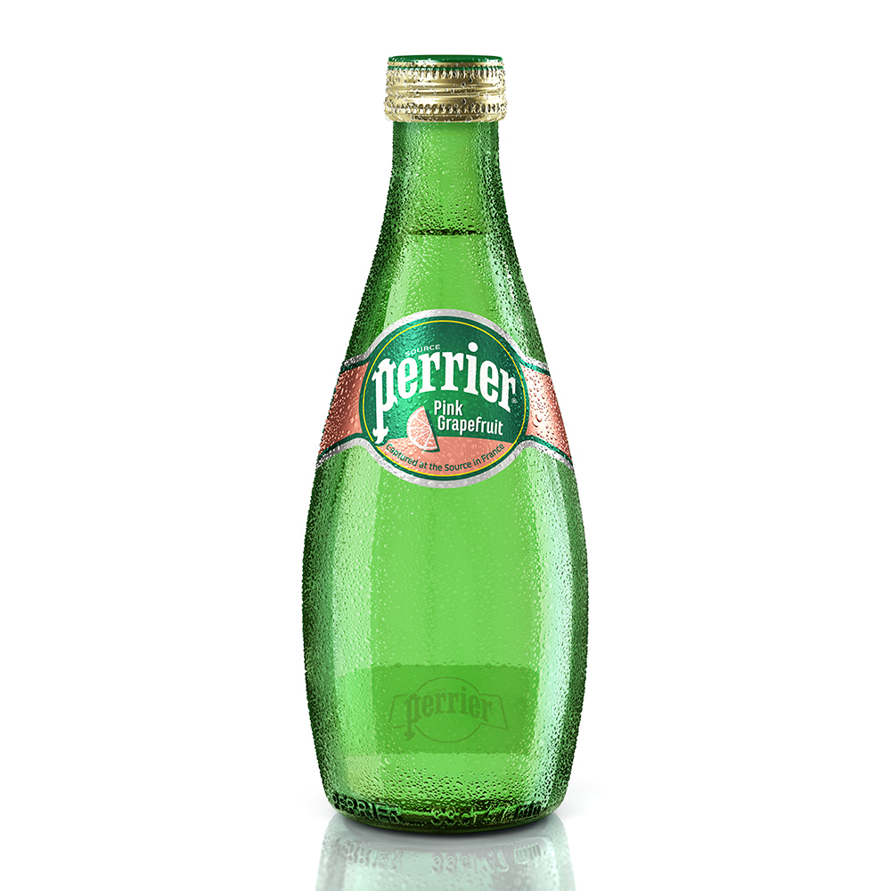 法國Perrier 氣泡天然礦泉水-葡萄柚口味 玻璃瓶(330mlx24入)