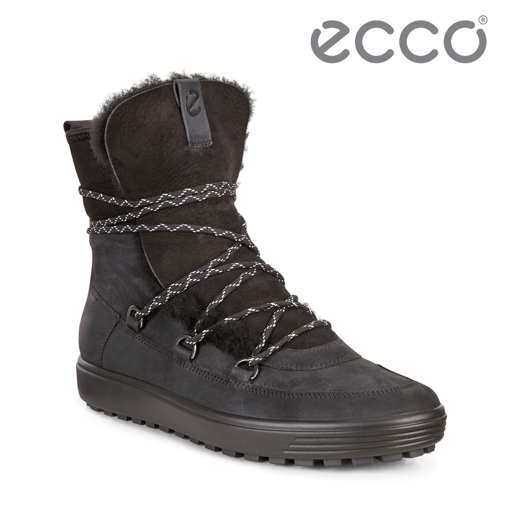 ECCO SOFT 7 TRED W 北歐暖冬時尚保暖高筒雪靴  女鞋 黑