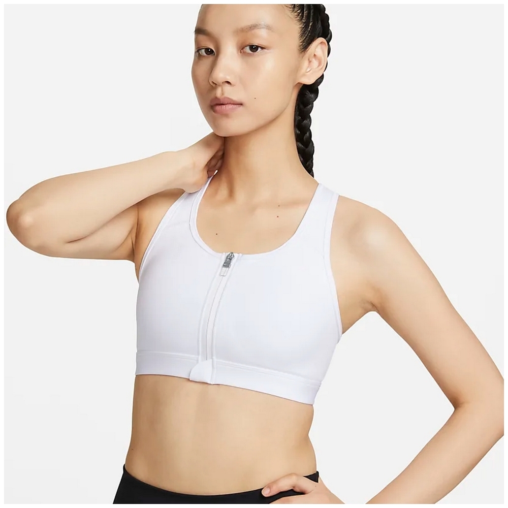 NIKE AS W NK DF SWSH ZIP FRONT BRA女運動內衣-白色-DD1206100