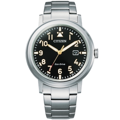 CITIZEN 星辰 光動能日系時尚手錶 迎春好禮-黑/40mm AW1620-81E