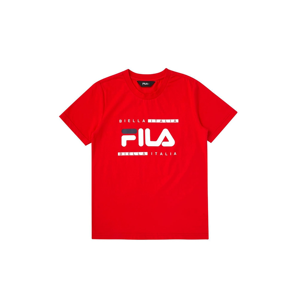 FILA KIDS 童短袖圓領上衣-紅色 1TEW-4901-RD