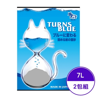 QQ KIT ブルーに変わる固める紙の猫砂-變藍色 7L (環保紙貓砂) (2包組)
