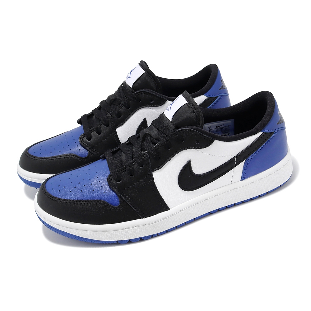 Nike 高爾夫球鞋Air Jordan 1 Low Golf 男鞋藍黑Royal Toe 皮革AJ