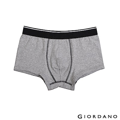 GIORDANO  腰鬆緊無痕平底四角內褲-03 中花灰色