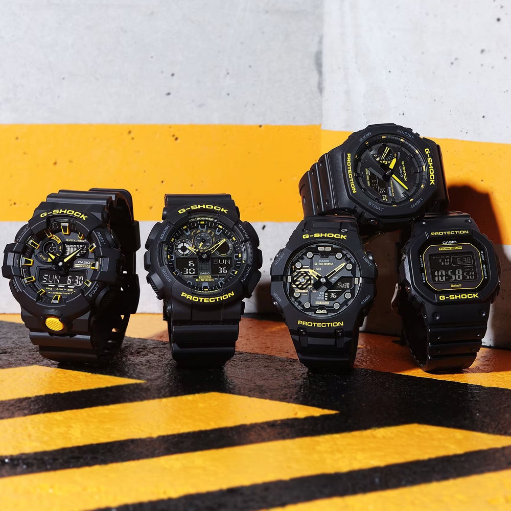 CASIO 卡西歐G-SHOCK 堅固時尚酷炫黑黃色彩大圓雙顯錶(GA-700CY