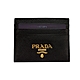 PRADA SAFFIANO 立體金色LOGO防刮牛皮證件夾名片夾短夾皮夾 金標黑色 product thumbnail 1