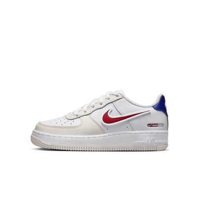 NIKE AIR FORCE 1 LV8 (GS) 男女大童休閒鞋-白藍紅-HF5744146