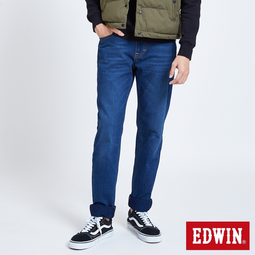 EDWIN JERSEYS 迦績 EJ3 棉感 中低腰直筒牛仔褲-男-拔淺藍