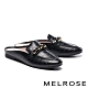 穆勒鞋 MELROSE 時尚質感雙色鍊條穆勒低跟拖鞋－黑 product thumbnail 1