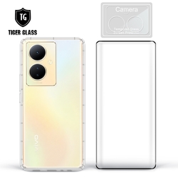 T.G vivo Y78 5G 手機保護超值3件組(透明空壓殼+3D鋼化膜+鏡頭貼)