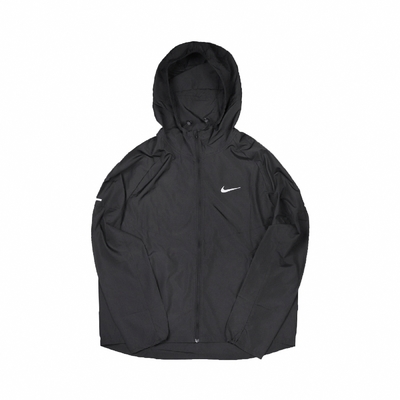 Nike 外套 Repel Miler Running JKT 男款 連帽外套 防潑水 按扣 慢跑 黑 銀 DD4747-010