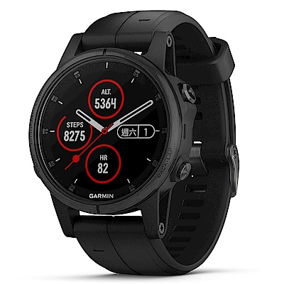 GARMIN fenix 5S Plus 行動支付音樂GPS複合式心率腕錶