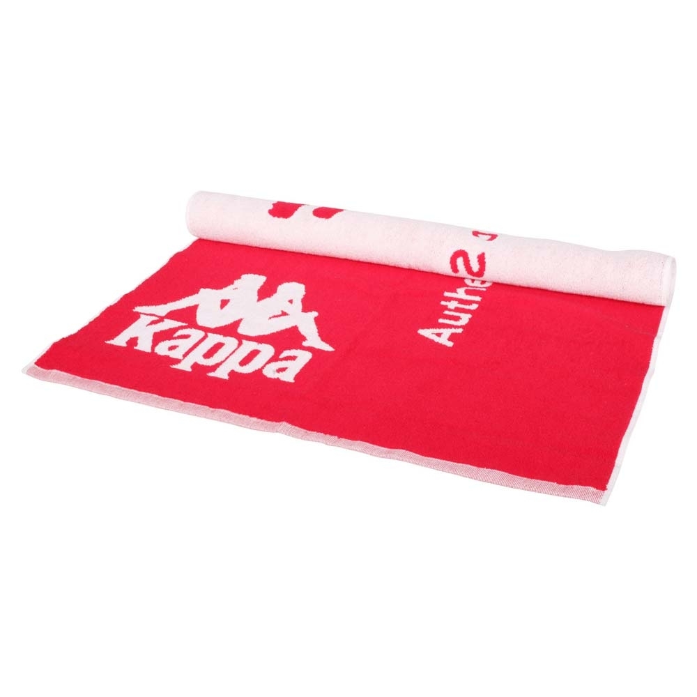 KAPPA 運動毛巾-海邊 游泳 戲水 慢跑 路跑 浴巾 純棉 台灣製 32157QW-D18 紅白