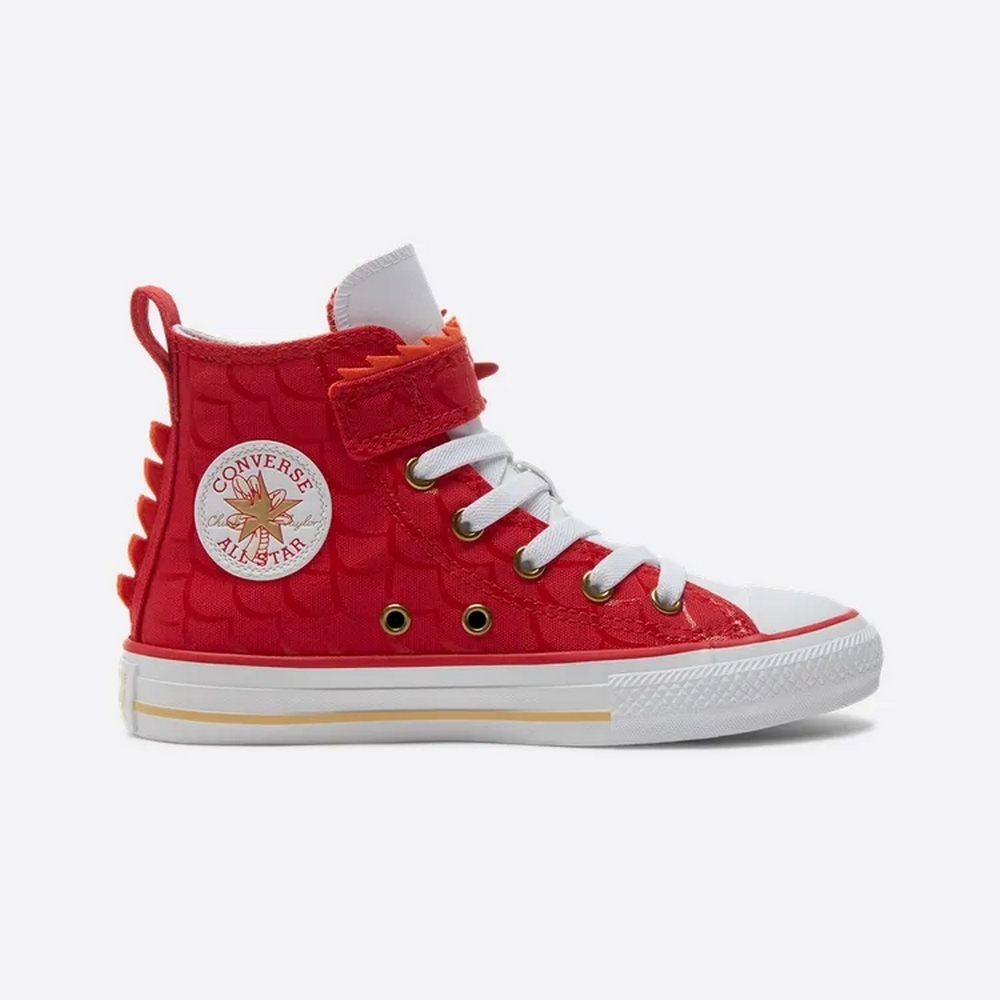 CONVERSE CTAS 1V HI 高筒 休閒鞋 童鞋 中大童 CNY龍年限定 魔鬼氈 紅色-A08703C