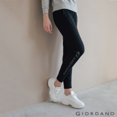 GIORDANO 女裝G-MOTION炫彩運動休閒束口褲-09 標誌黑