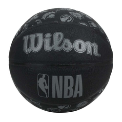 WILSON NBA ALL TEAM 隊徽合成皮籃球#7-訓練 室外 7號球 WTB1300XBNBA 黑灰