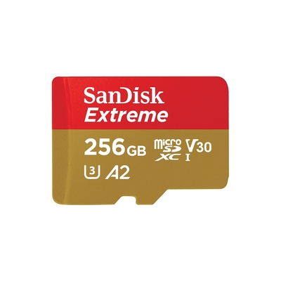 [新上市！讀寫全面升級]SanDisk Extreme microSDXC UHS-I(V30)(A2) 256GB 記憶卡(公司貨)