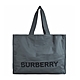 BURBERRY 黑字燙印LOGO尼龍釦式手提肩背托特包(灰) product thumbnail 1