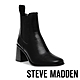 STEVE MADDEN-ACHIEVER 寬底皮革彈性粗跟短靴-黑色 product thumbnail 1