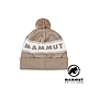 【Mammut 長毛象】Peaks Beanie 保暖針織LOGO毛球羊毛帽 薩凡納褐/白 #1191-01100 product thumbnail 1