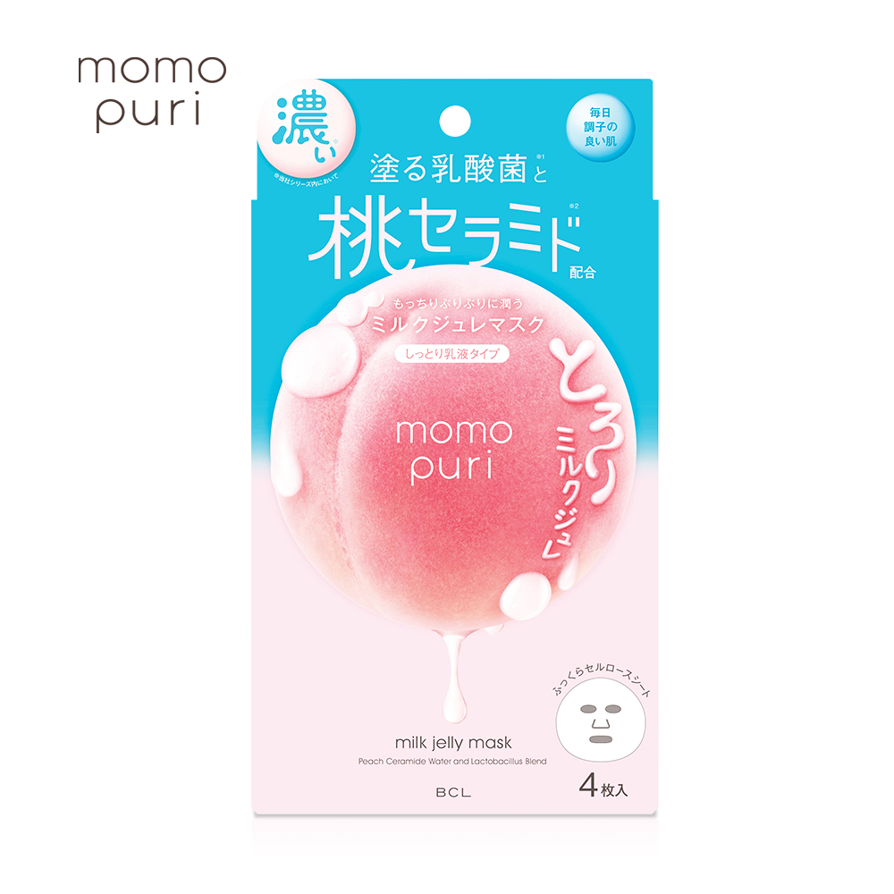 BCL momopuri彈潤蜜桃濃潤面膜 4枚入