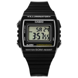 CASIO 卡西歐 計時電子橡膠手錶-黑色 W-215H-1A 38mm