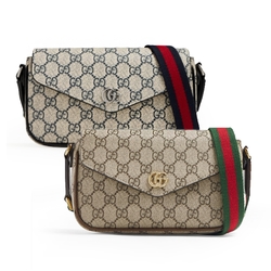 【GUCCI 古馳】764961 經典ophidia系列GG supreme帆布迷你翻蓋肩背/斜背包