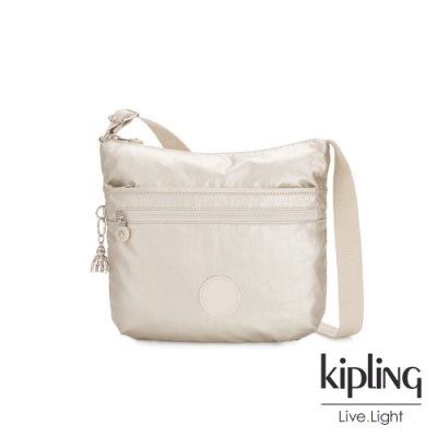 Kipling 星光流沙金前拉鍊側背包-ARTO