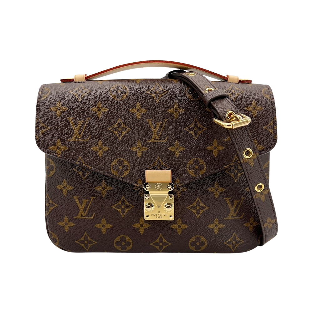 Louis Vuitton Pochette Metis 字花帆布斜背郵差包(M44875-咖)