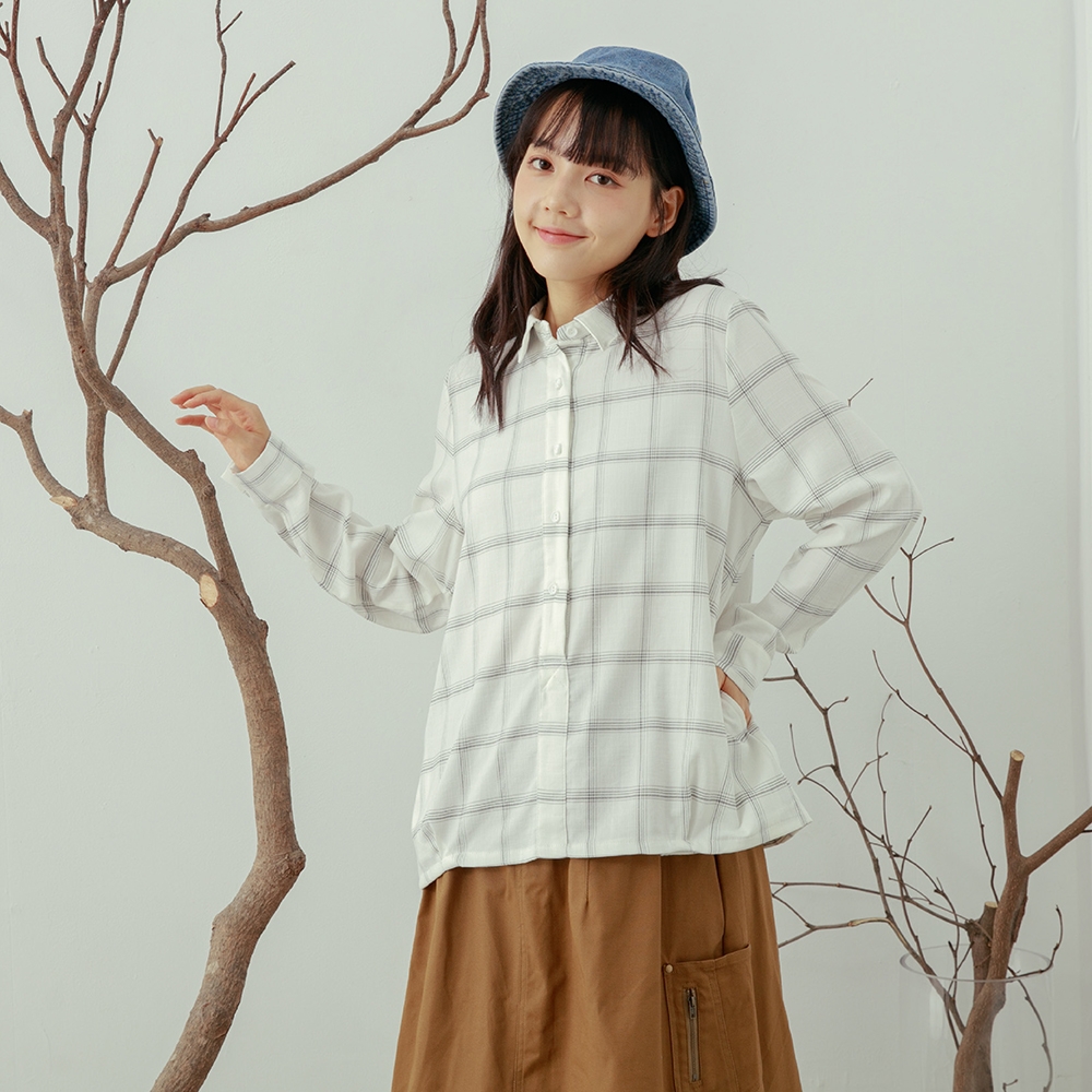 【MOSS CLUB】細條大格紋-女長袖襯衫(三色/魅力商品/版型適中)