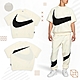 Nike 短袖 NSW Swoosh 男款 象牙白 黑 重磅 大勾 寬鬆 純棉 刺繡小勾 FB7872-113 product thumbnail 1