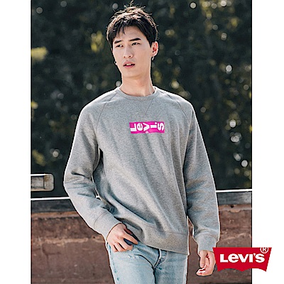 Levis 男款 大學T Lazy Tab Logo 灰