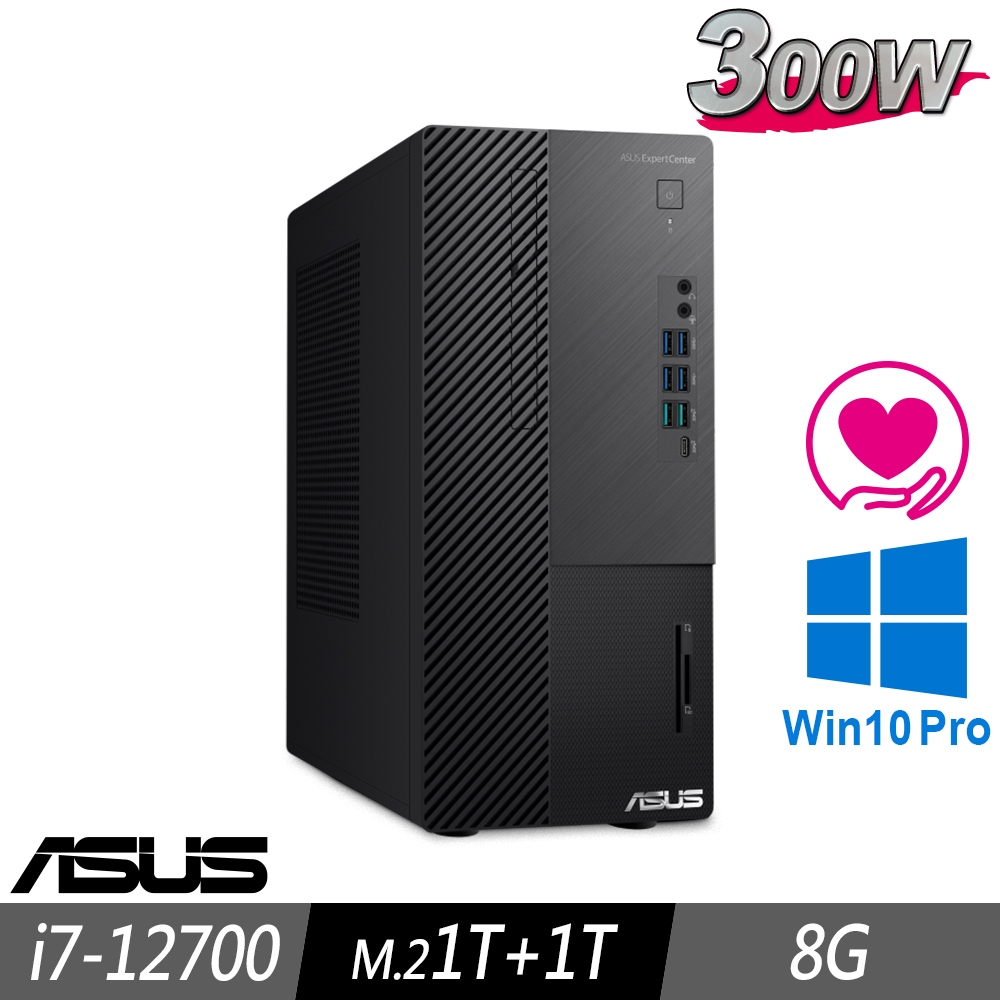 ASUS 華碩 M900MD 商用電腦 i7-12700/8G/M.2-1TB+1TB/W10P