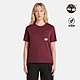 Timberland 女款暗紅色純棉簡約口袋短袖T恤|A6HNWI30 product thumbnail 1