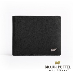 【BRAUN BUFFEL 德國小金牛】台灣總代理 HOMME-M 5卡透明窗皮夾-黑色/BF306-316-BK