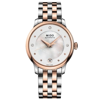 MIDO美度 官方授權 BARONCELLI永恆系列 真鑽機械腕錶 母親節 禮物 33mm/ M0392072210600