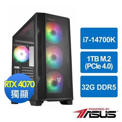 華碩Z790平台[猩紅騎士]i7-14700K/32G/RTX 4070/1TB_M2