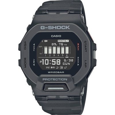 CASIO 卡西歐 G-SHOCK 纖薄運動系藍芽計時手錶 送禮推薦-沉著黑 GBD-200-1