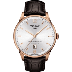 TISSOT 天梭 官方授權 杜魯爾系列機械動力80腕錶 迎春好禮-銀x玫瑰金框/42mm T0994073603700