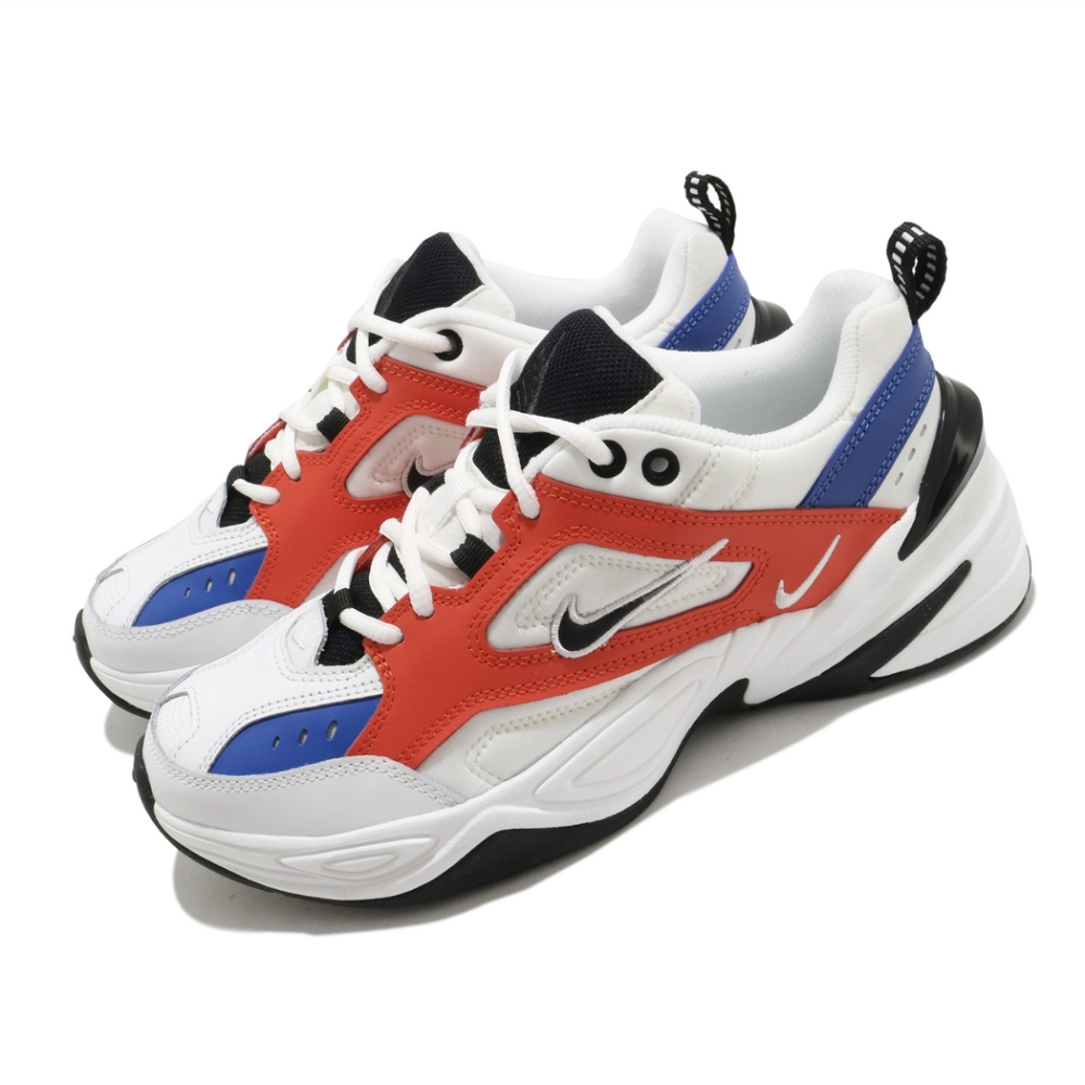 Nike 休閒鞋 M2K Tekno 運動 女鞋 復古 老爹鞋 舒適 皮革 簡約 穿搭 白 橘 AO3108101