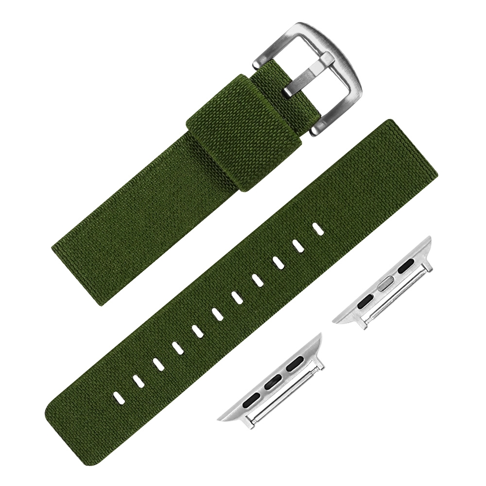Apple Watch / 蘋果手錶替用錶帶 蘋果錶帶 休閒尼龍帆布錶帶 綠色