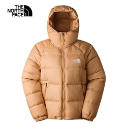 【The North Face 官方旗艦】北面女款卡其色舒適保暖連帽羽絨外套｜7QVVI0J