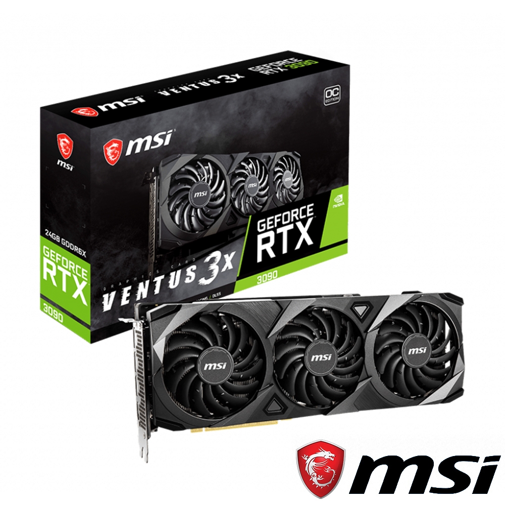 MSI 微星 GeForce RTX 3090 VENTUS 3X 24G OC 顯示卡